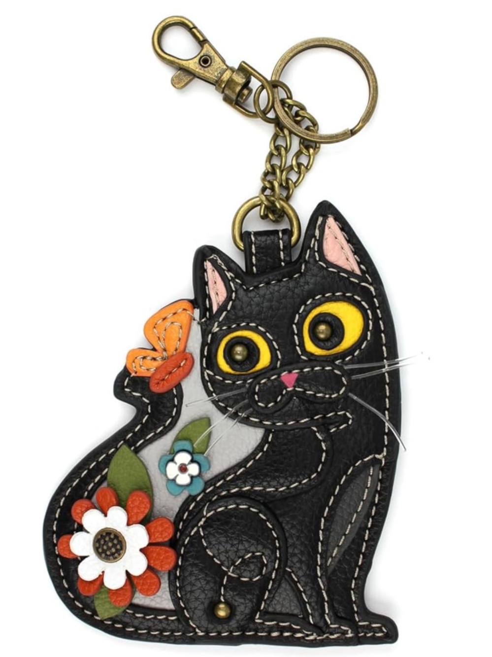 CHALA black CAT COIN POUCH BAG CHARM keychain